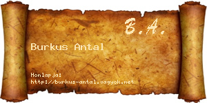 Burkus Antal névjegykártya